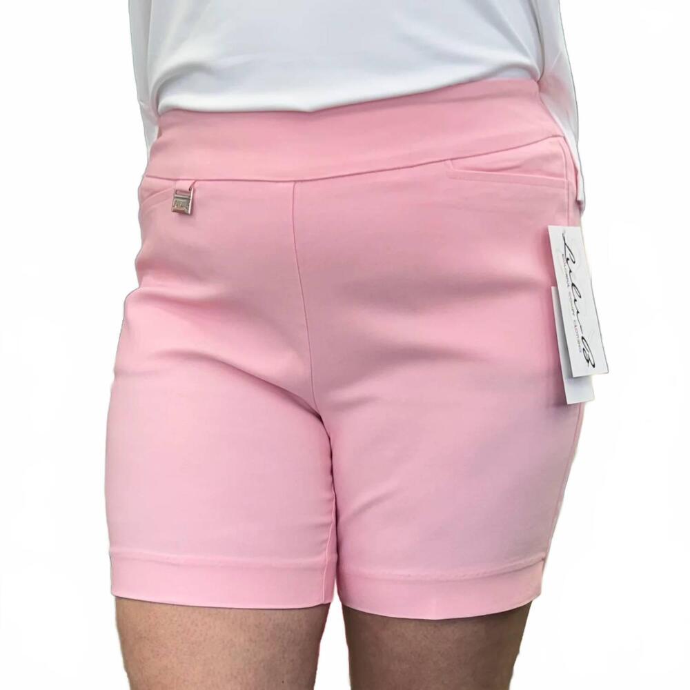 NEW LULU-B pull-on shorts with side vent in pink